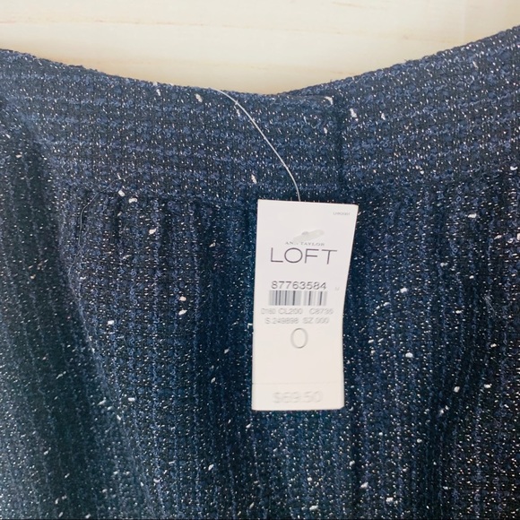 Ann Taylor Loft Navy Metallic Skirt NWT - Picture 4 of 8